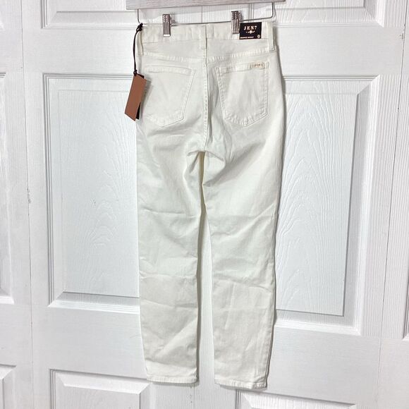 Jen 7 For 7 For All Mankind Cropped Skinny White Jeans NWT Size 0 - Picture 4 of 11